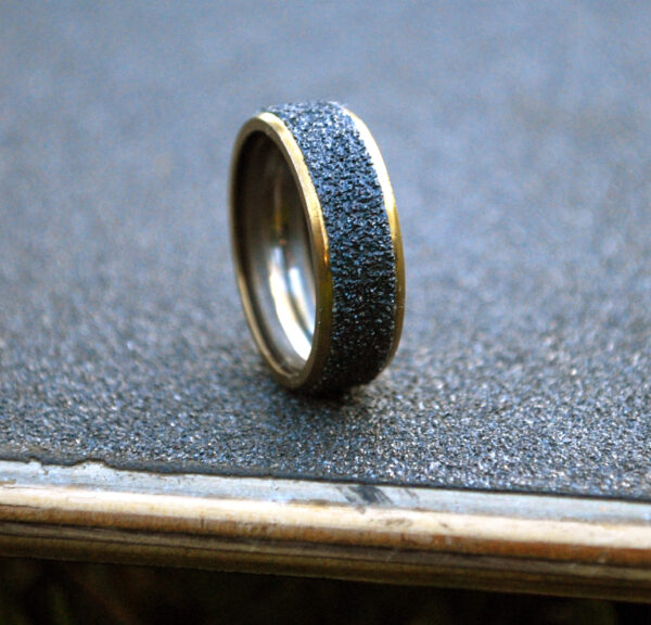 gold metal ring, skateboard, ring, steel